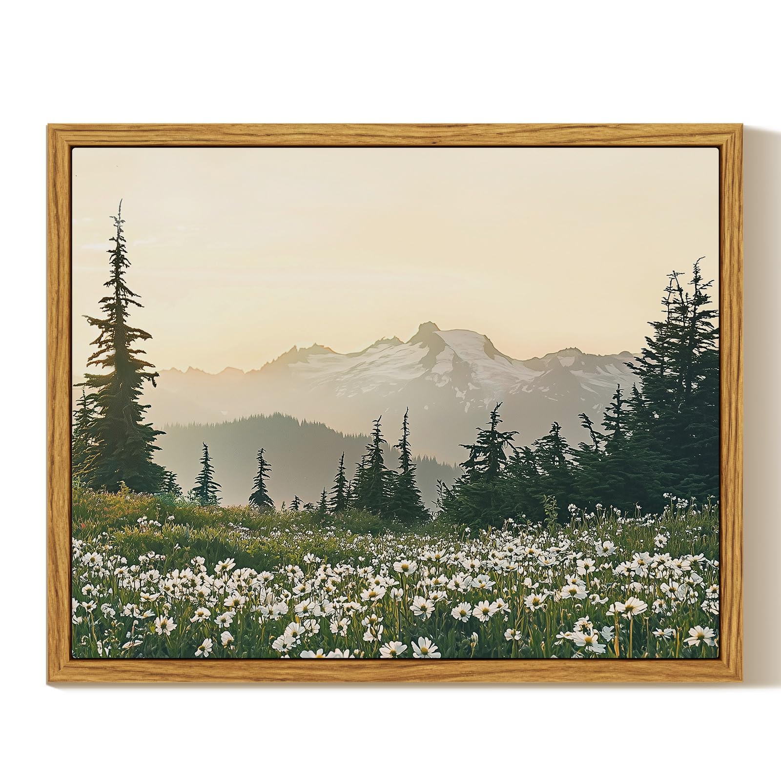 InSimSea Framed Canvas Wall Art Decor, Vintage Natue Landscape Art, Country Wilderness Painting Picture, Retro Decor for Bedroom Living Room, Office, Bathroom, Hallway, Room,12"x16"