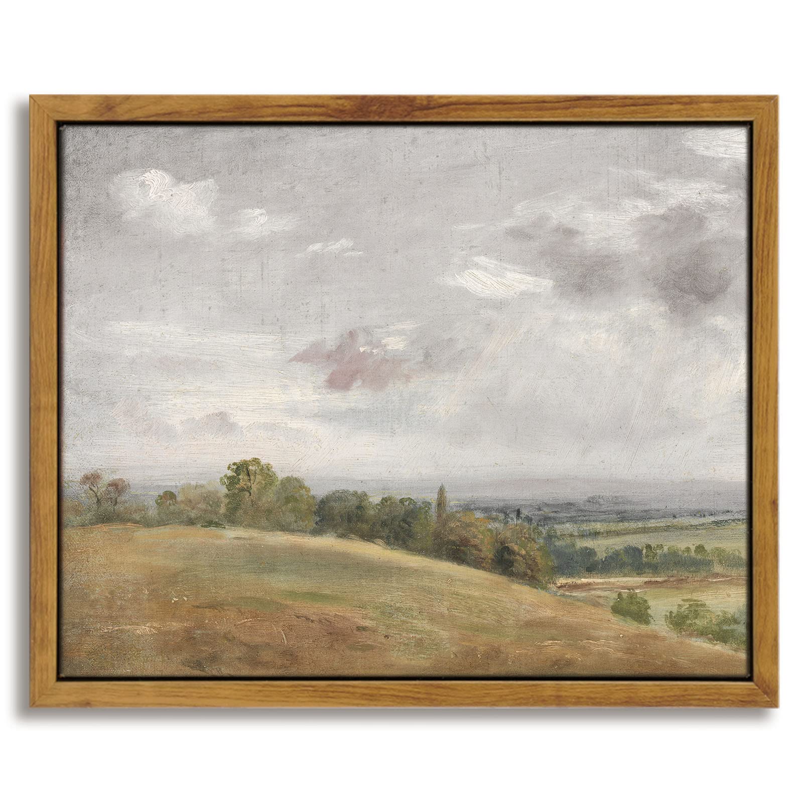 InSimSea Framed Canvas Wall Art Vintage Decor, Landscape Wall Art, Meadow with Flowers Art, Modern Farmhouse Decor, Cottagecore Bedroom Bathroom Office Decorations, 24"x36"