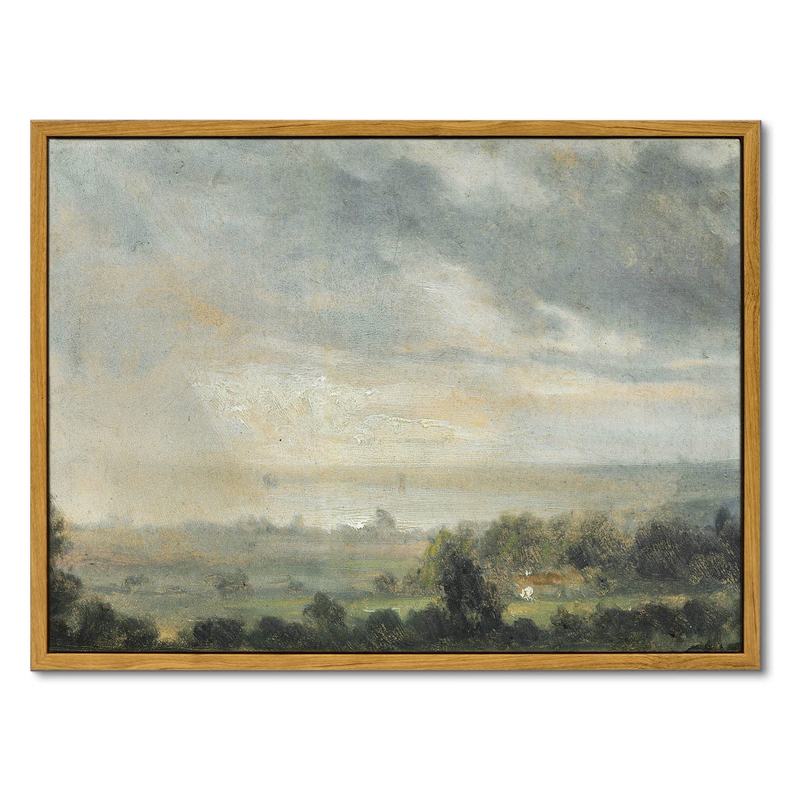 InSimSea Framed Canvas Wall Art Decor, Vintage Natue Landscape Art, Country Wilderness Painting Picture, Retro Decor for Bedroom Living Room, Office, Bathroom, Hallway, Room,12"x16"