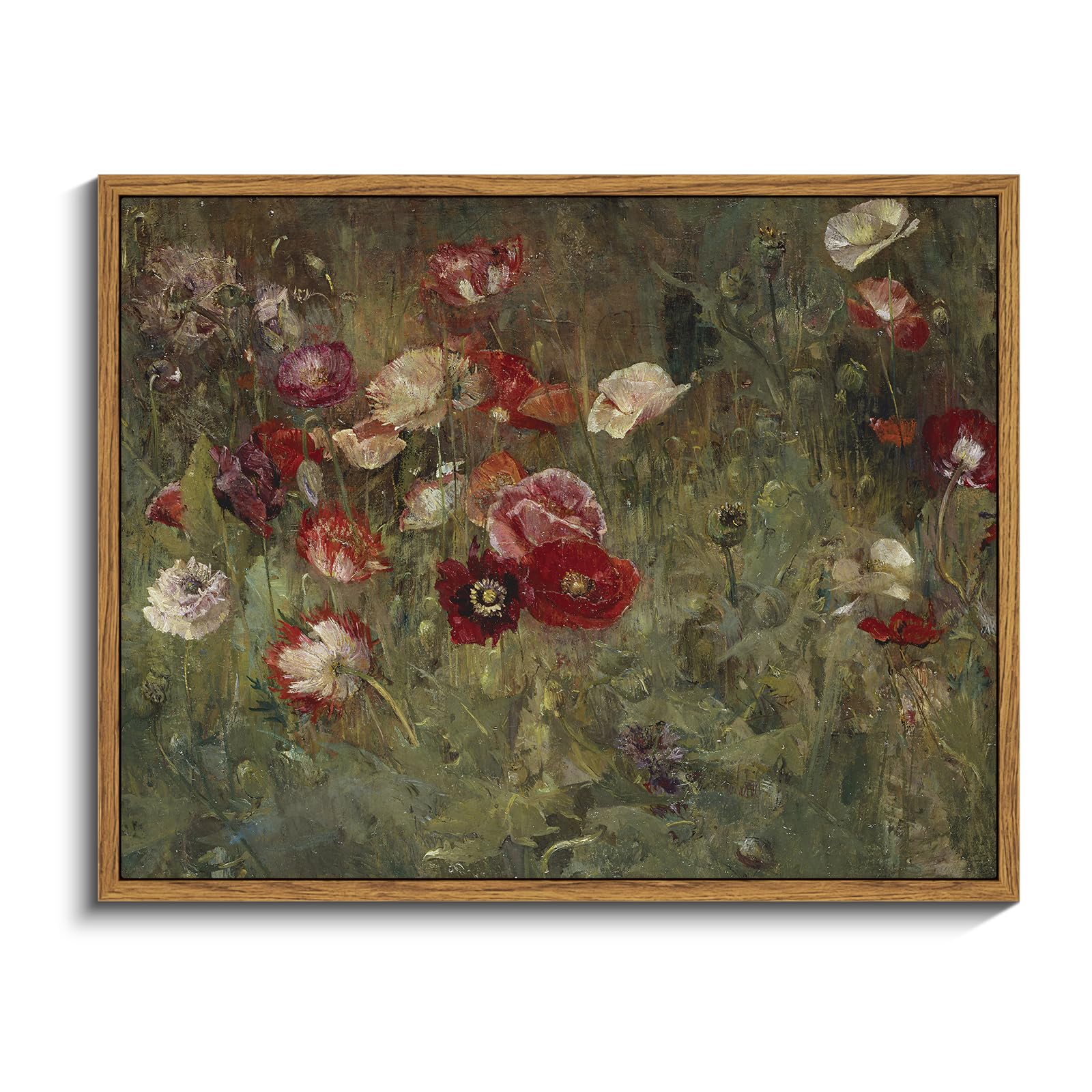 InSimSea Framed Canvas Wall Art Decor, Vintage Natue Landscape Art, Country Wilderness Painting Picture, Retro Decor for Bedroom Living Room, Office, Bathroom, Hallway, Room,12"x16"