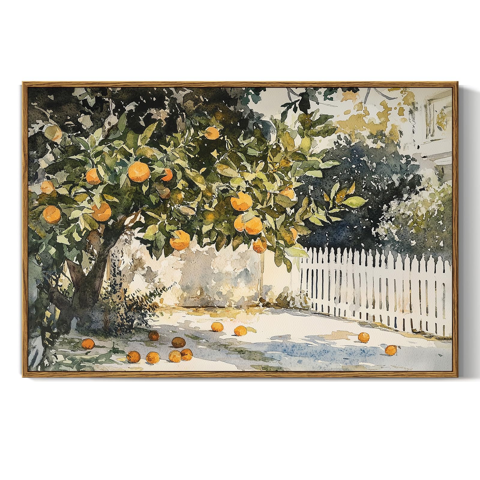 InSimSea Framed Canvas Wall Art Decor, Vintage Natue Landscape Art, Country Wilderness Painting Picture, Retro Decor for Bedroom Living Room, Office, Bathroom, Hallway, Room,12"x16"