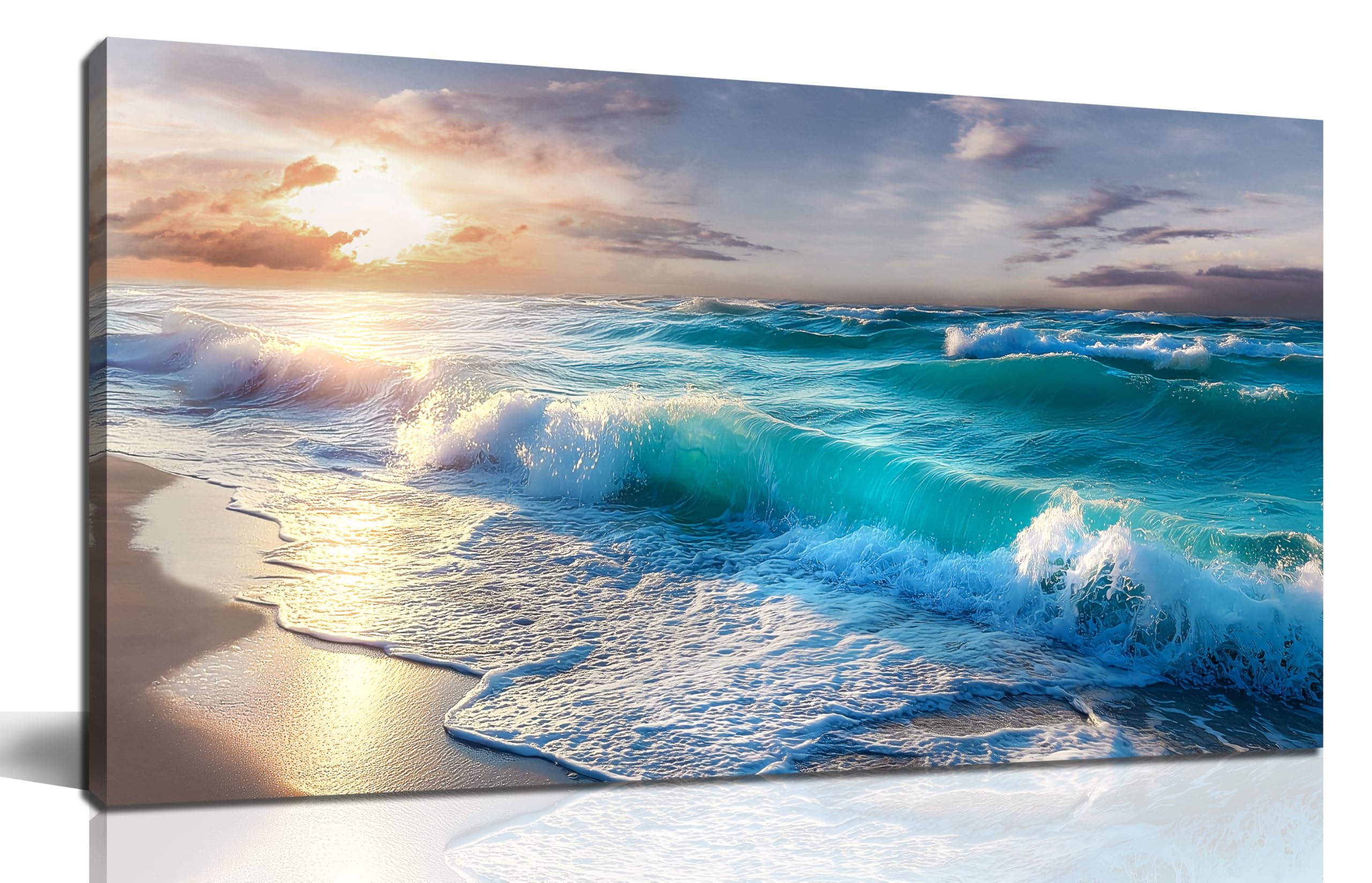 GUGIKA Landscape Wall Art for Living Room, Mountain and Lake Wall-Decor for Bedroom, Natural Scenery Canvas Prints Pictures for Hallway Office, Size 40 x 20 Inches