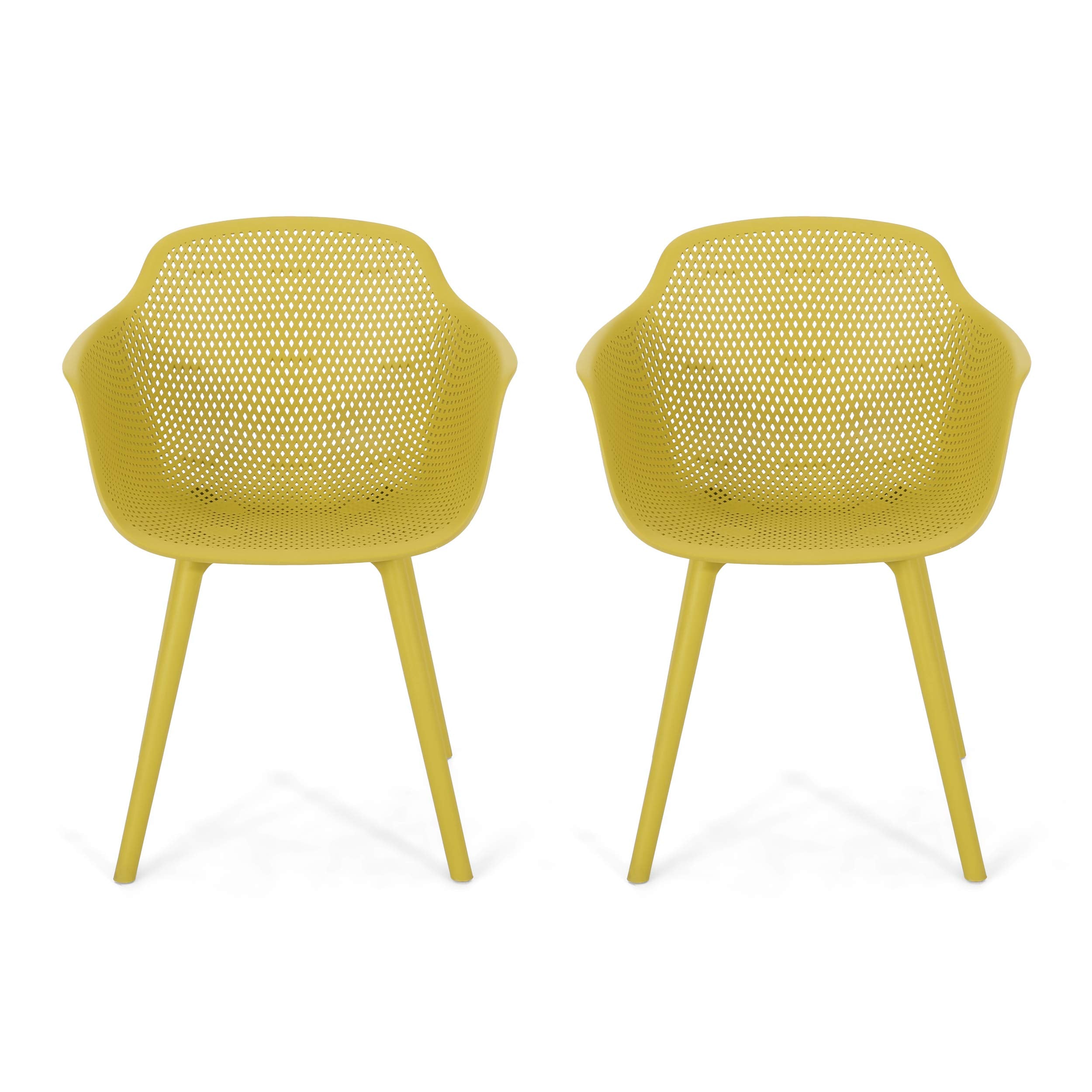 Christopher Knight Home Davina Outdoor Dining Chair (Set of 2), Polypropylene, Black