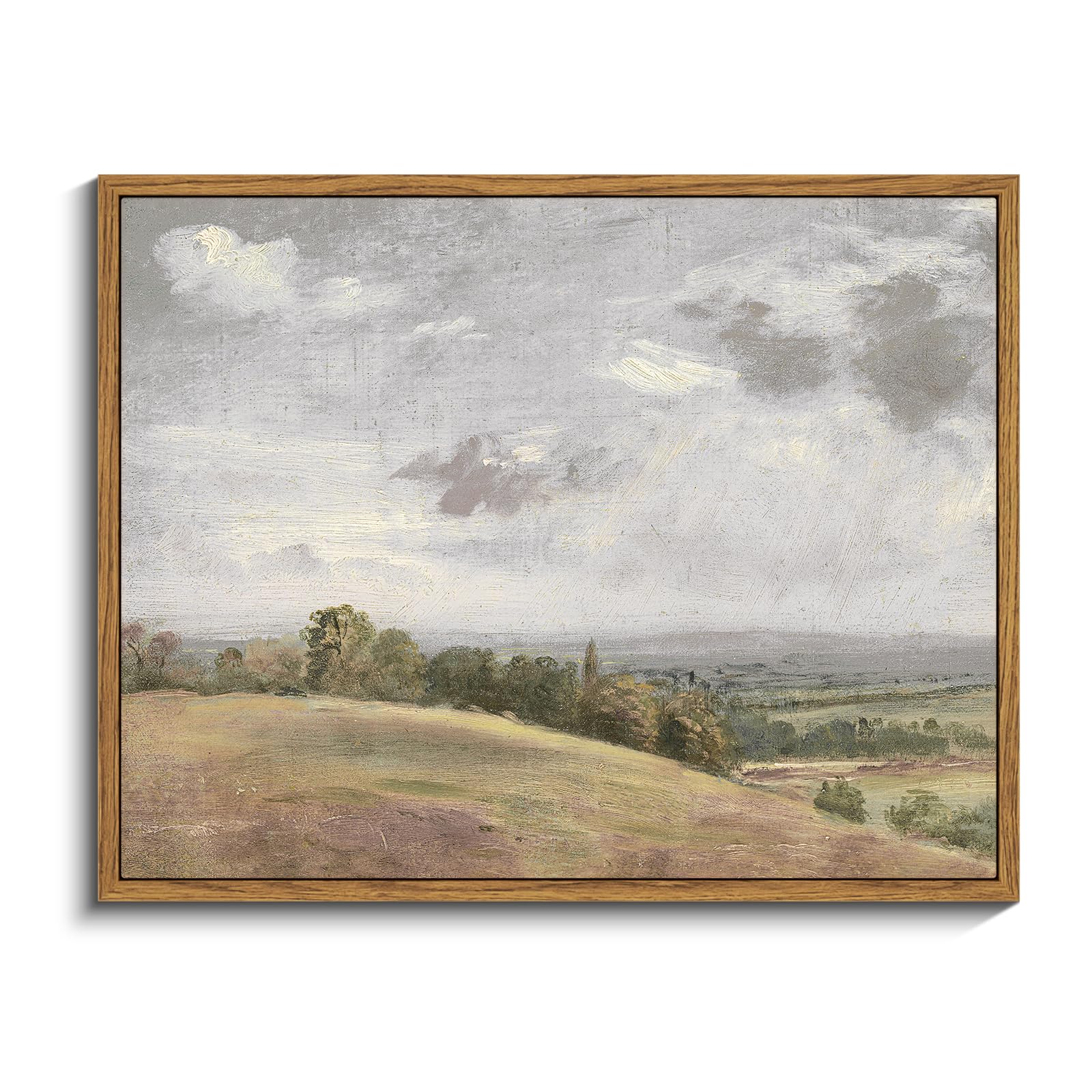 InSimSea Framed Canvas Wall Art Decor, Vintage Natue Landscape Art, Country Wilderness Painting Picture, Retro Decor for Bedroom Living Room, Office, Bathroom, Hallway, Room,12"x16"