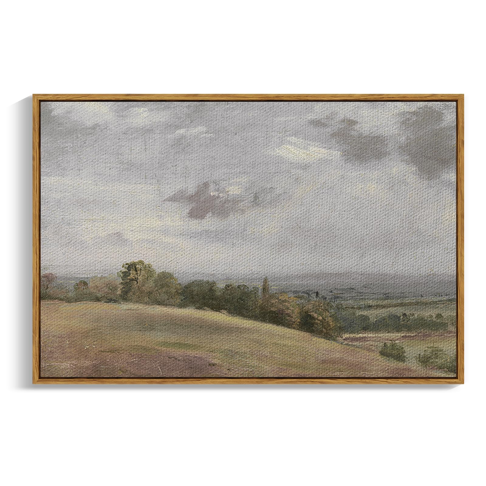 InSimSea Framed Canvas Wall Art Vintage Decor, Landscape Wall Art, Meadow with Flowers Art, Modern Farmhouse Decor, Cottagecore Bedroom Bathroom Office Decorations, 24"x36"