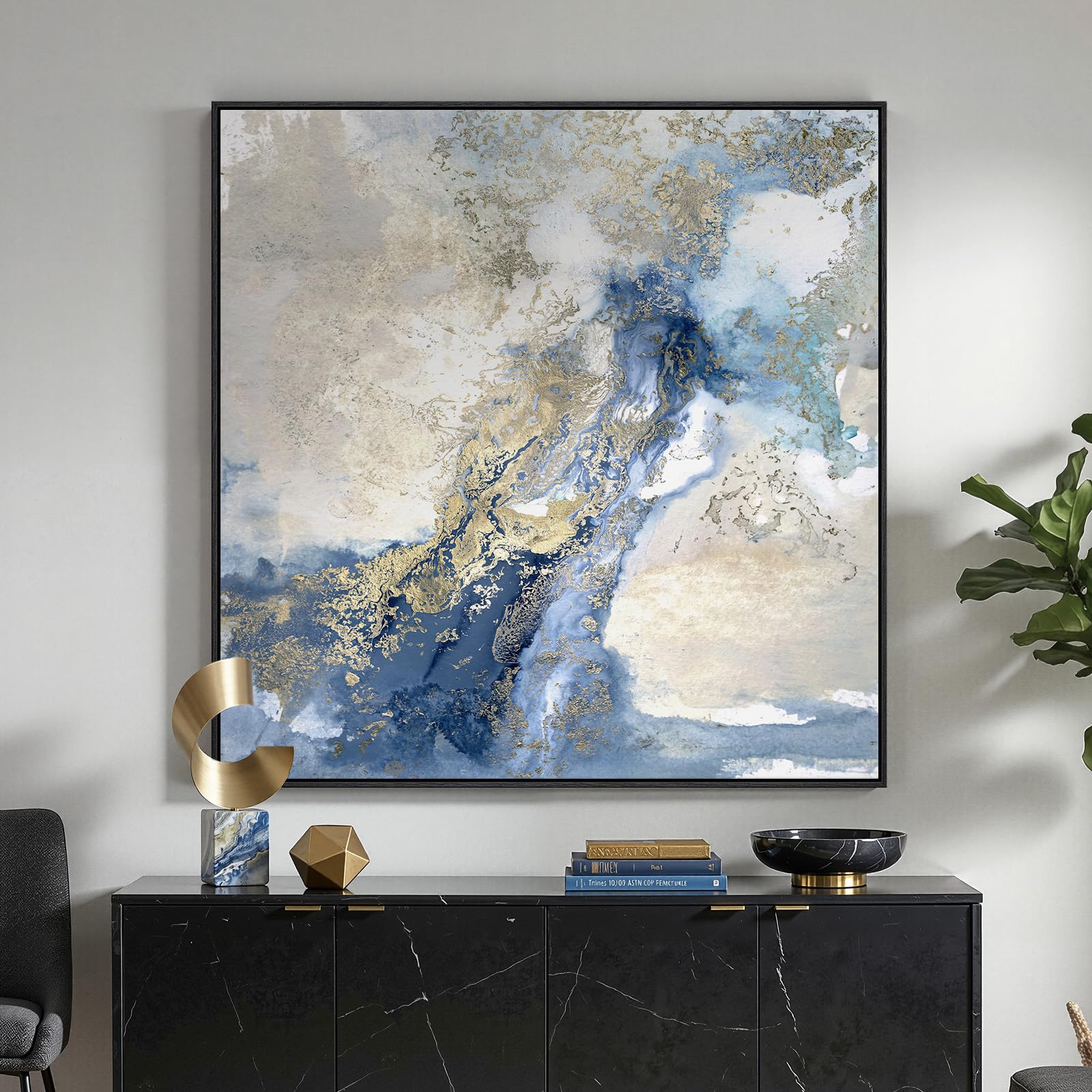 Large Framed Rustic Canvas Wall Art for Living Room, Brown Modern Abstract Landscape Prints Paintings Artwork for Walls, Horizontal Nature Pictures Wall Decor for Bedroom, Office, Farmhouse 30x60 In