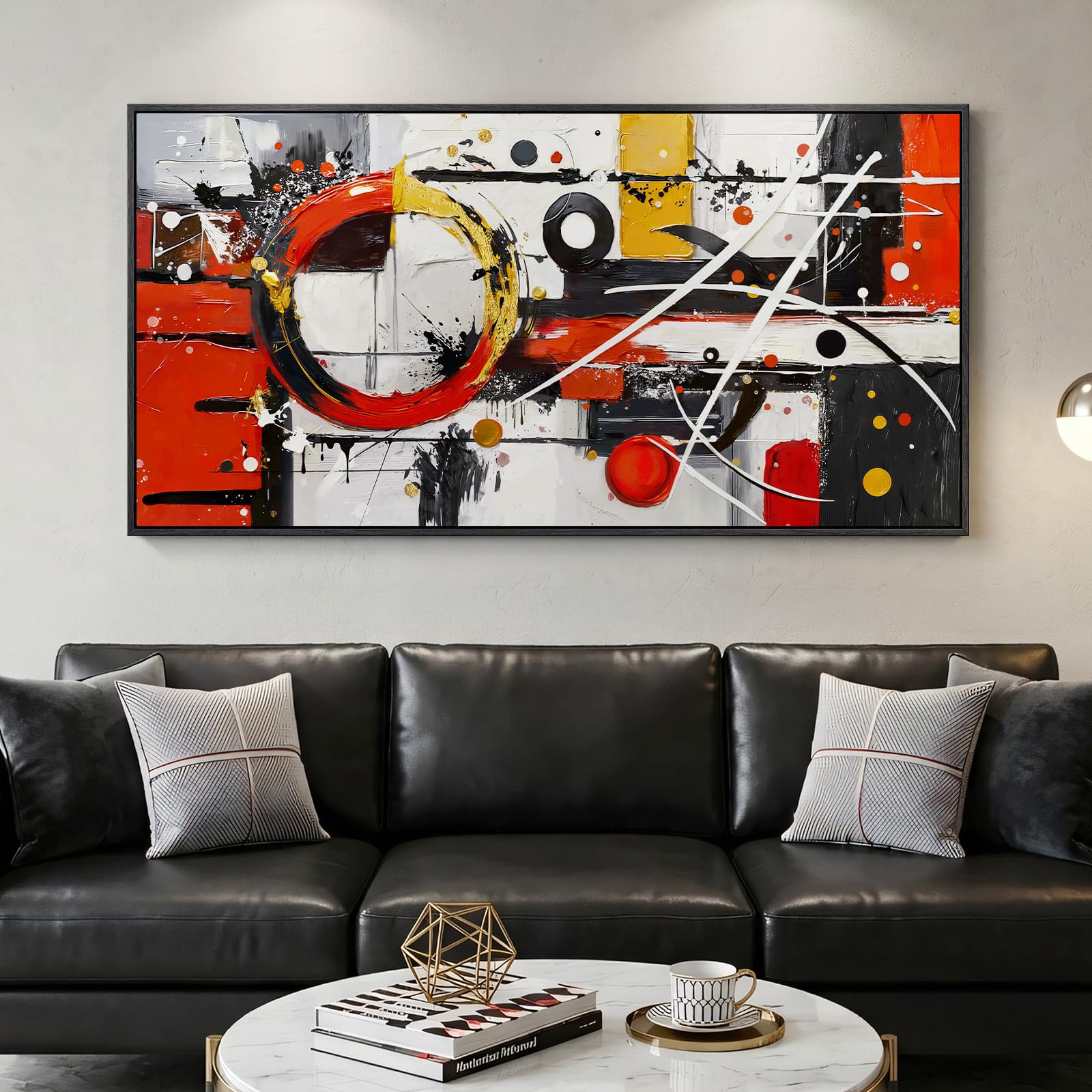Large Framed Rustic Canvas Wall Art for Living Room, Brown Modern Abstract Landscape Prints Paintings Artwork for Walls, Horizontal Nature Pictures Wall Decor for Bedroom, Office, Farmhouse 30x60 In
