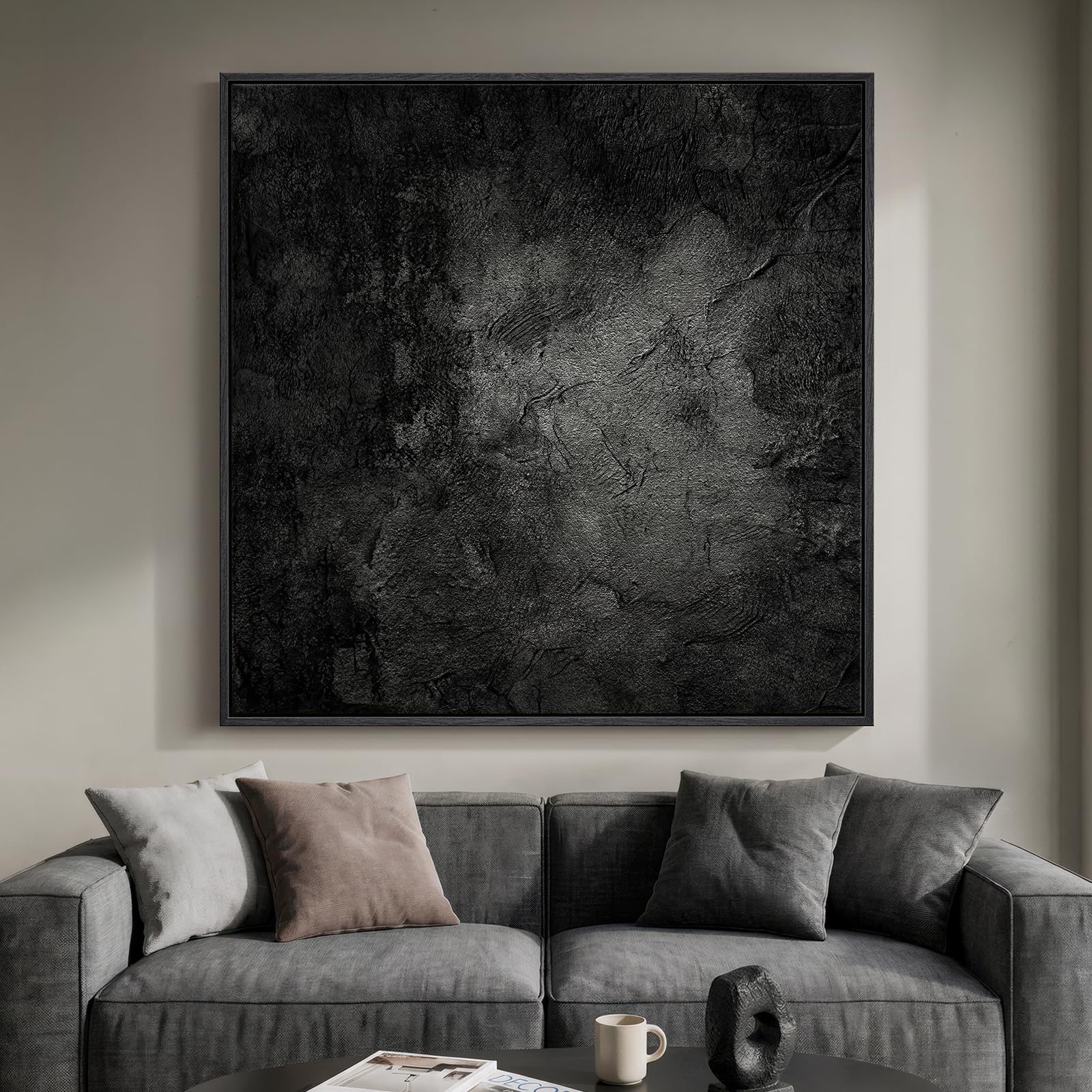 Large Framed Rustic Canvas Wall Art for Living Room, Brown Modern Abstract Landscape Prints Paintings Artwork for Walls, Horizontal Nature Pictures Wall Decor for Bedroom, Office, Farmhouse 30x60 In