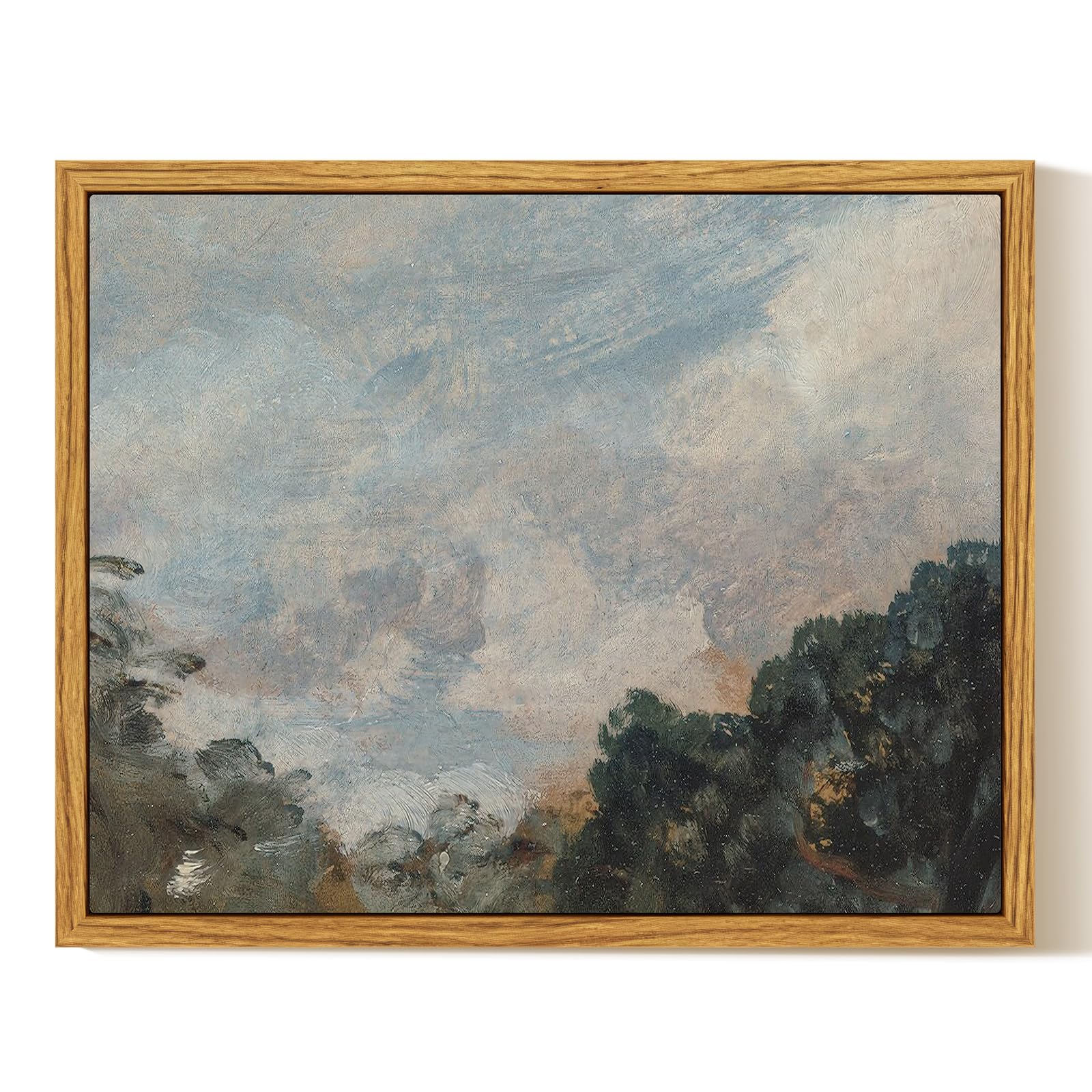 InSimSea Framed Canvas Wall Art Decor, Vintage Natue Landscape Art, Country Wilderness Painting Picture, Retro Decor for Bedroom Living Room, Office, Bathroom, Hallway, Room,12"x16"