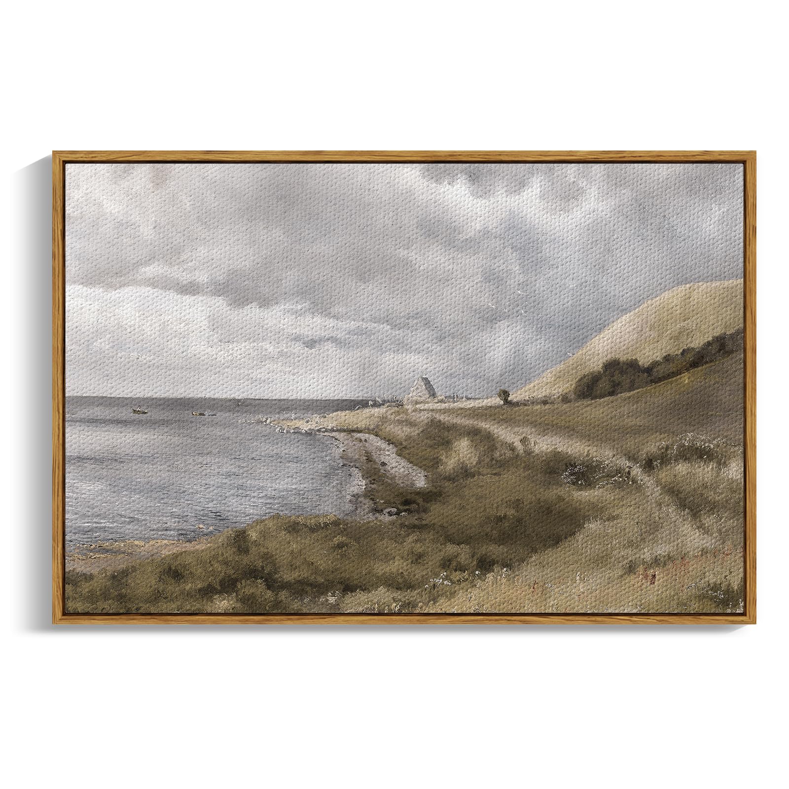 InSimSea Framed Canvas Wall Art Decor, Vintage Natue Landscape Art, Country Wilderness Painting Picture, Retro Decor for Bedroom Living Room, Office, Bathroom, Hallway, Room,12"x16"