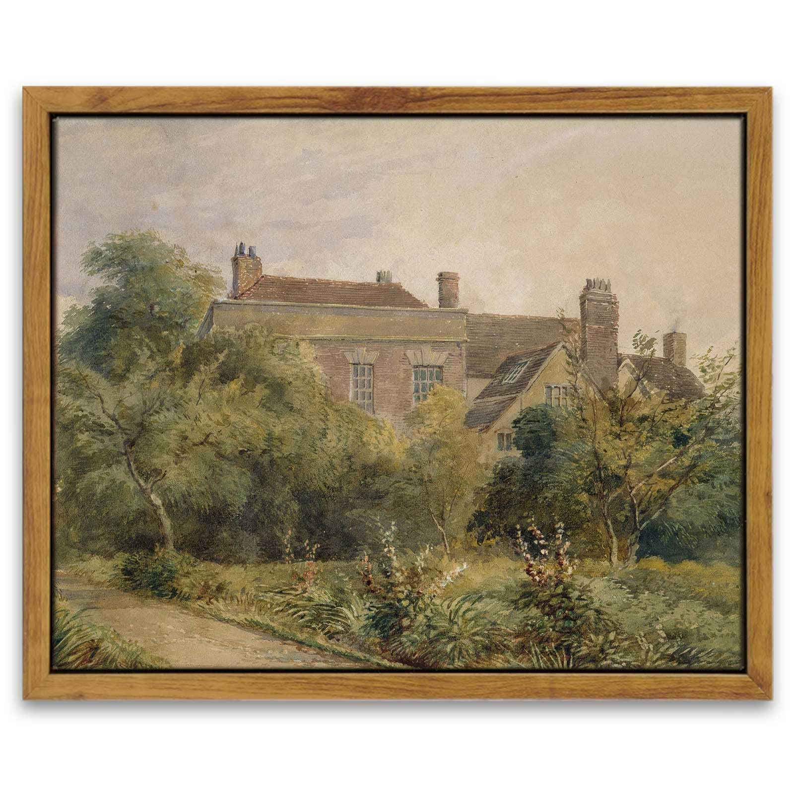 InSimSea Framed Canvas Wall Art Decor, Vintage Natue Landscape Art, Country Wilderness Painting Picture, Retro Decor for Bedroom Living Room, Office, Bathroom, Hallway, Room,12"x16"