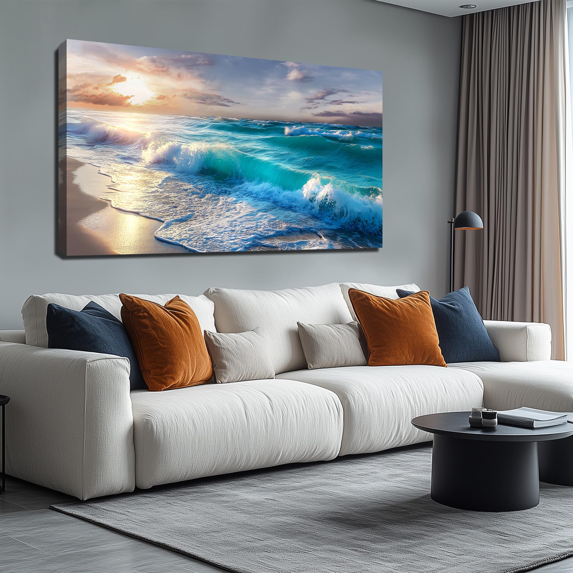 GUGIKA Landscape Wall Art for Living Room, Mountain and Lake Wall-Decor for Bedroom, Natural Scenery Canvas Prints Pictures for Hallway Office, Size 40 x 20 Inches