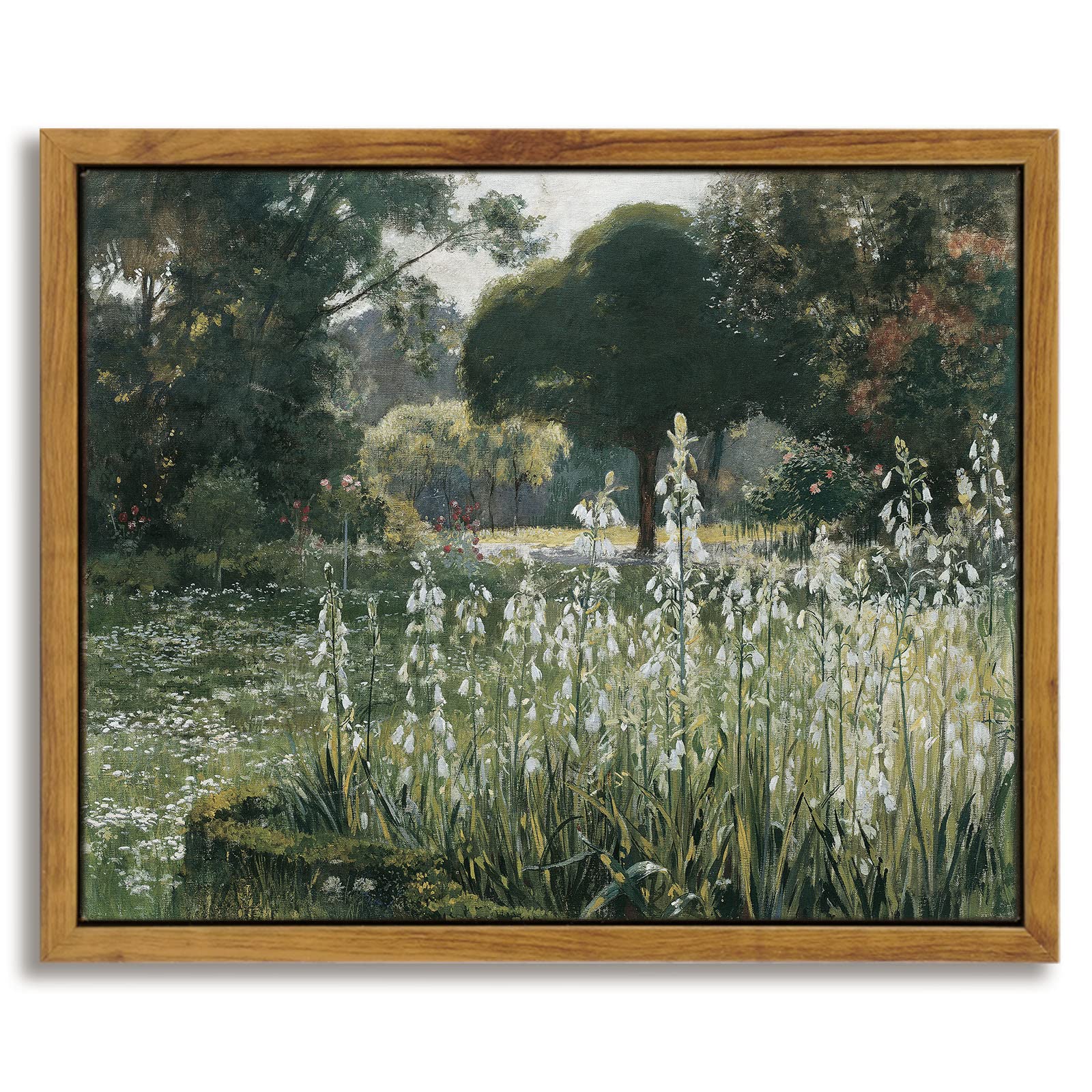 InSimSea Framed Canvas Wall Art Decor, Vintage Natue Landscape Art, Country Wilderness Painting Picture, Retro Decor for Bedroom Living Room, Office, Bathroom, Hallway, Room,12"x16"