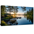 SSNEEKNDG Large Green Landscape Canvas Wall Art for Living Room Forest Lake Sunset Canvas Prints Nature Scenery Artwork for Bedroom Office Home Decor Ready to Hang 20x40 Inch